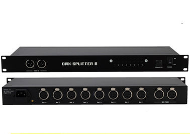 व्यावसायिक Lightings 90V-240V के लिए काले 8 रास्ता DMX512 लाइट नियंत्रक