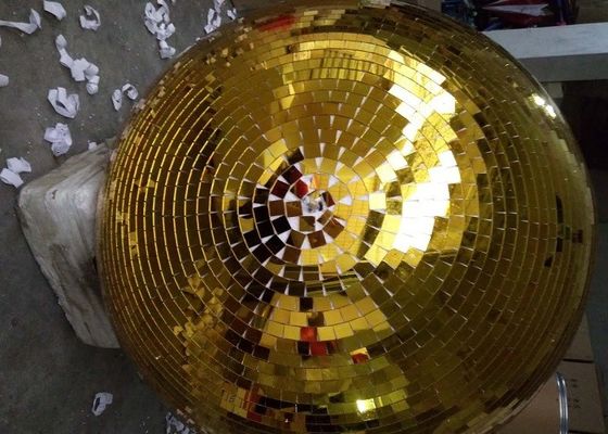 120CM गोल्डन मिरर बॉल डिस्को स्टेज लाइट्स रोटेटिंग बॉल