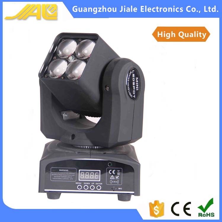 न्यू 4pcs 10W 4in1 एलईडी मिनी हेड लाइट धो ज़ूम लाइट डीजे लाइट्स चल रहा है