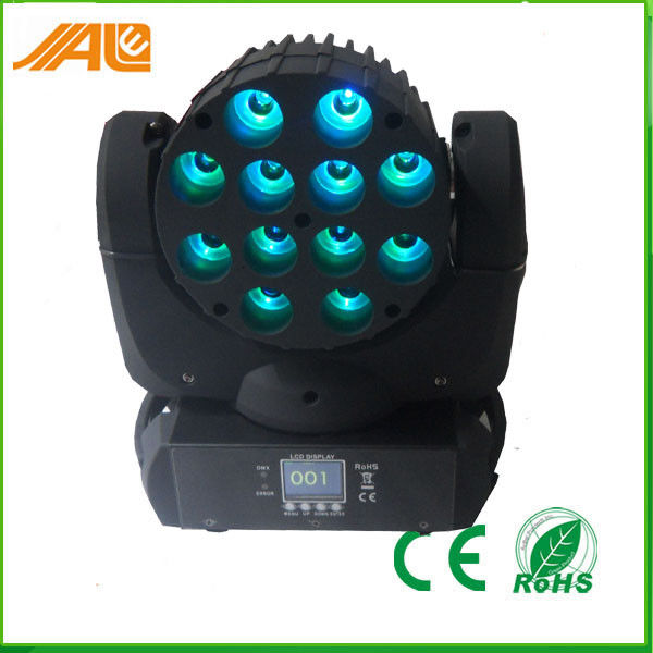 12 x 10W RGBW 4in1 डीजे स्टेज सिर धोने एलईडी उच्च चमक चल रहा है